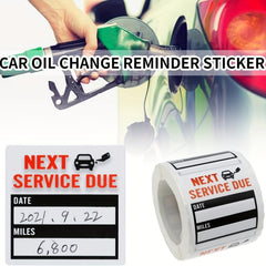 300pcs Next Service Due Stickers Roll 5.08x5.08cm