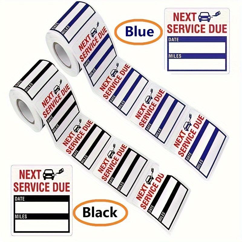 300pcs Next Service Due Stickers Roll 5.08x5.08cm