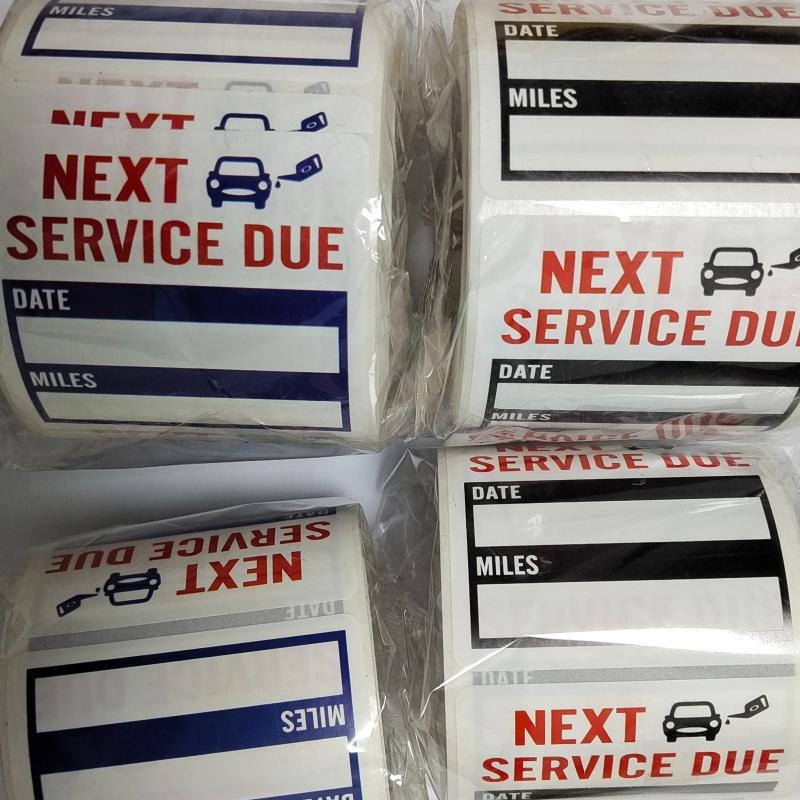 300pcs Next Service Due Stickers Roll 5.08x5.08cm