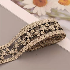 Golden Silk Thread Embroidery Lace Headdress Lace