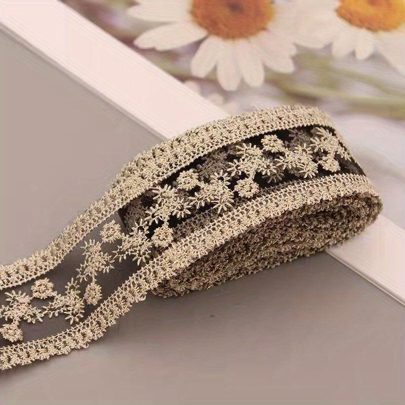 Golden Silk Thread Embroidery Lace Headdress Lace