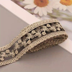 Golden Silk Thread Embroidery Lace Headdress Lace