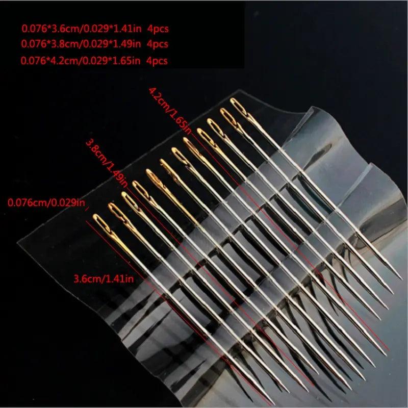 12pcs Sewing Needles Stainless Steel Darning Household Hand Tools