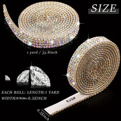 Rhinestone Ribbon Self Adhesive Bling Roll for Crafts Wedding Party Deco