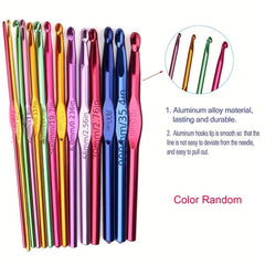 14pcs Multicolor Aluminum Crochet Hooks Knitting Needles Set