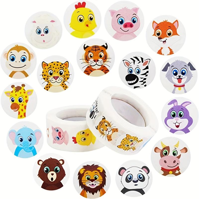 500 Grassland Livestock Animal Stickers Roll - Classroom Party Decor