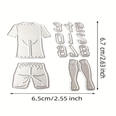 Football Wear Number Cutting Die Stencil DIY Craft