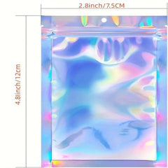 50pcs Holographic Self-sealing Packaging Bags for Phone Cases & Accessories