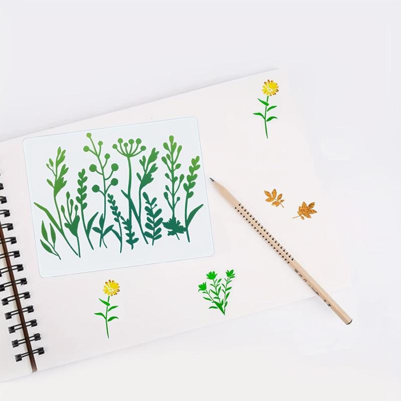 12 Flower Painting Templates DIY Craft Furniture Wall Art Wooden Floor Stencil