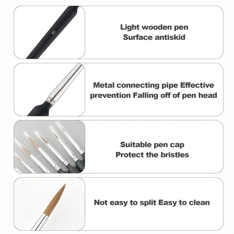 11pc Fine Detail Paint Brush Set Micro Artist Acrylic Paints Kit