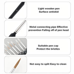 11pc Fine Detail Paint Brush Set Micro Artist Acrylic Paints Kit