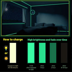 Waterproof Glow In The Dark Tape Sticker Bright Fluorescent Outdoor