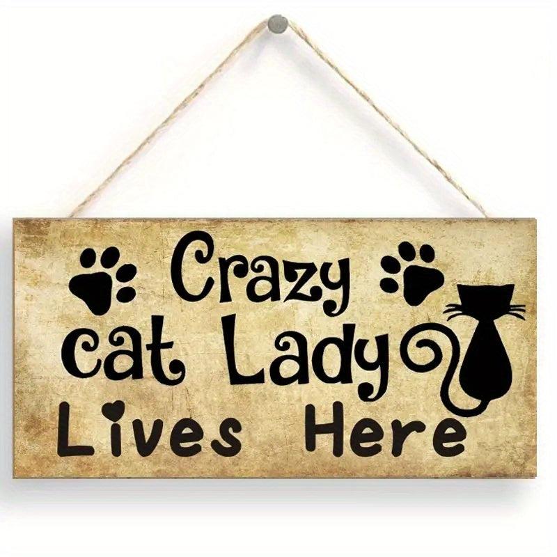 Composite Plate Pet Decoration Hanging Sign Wooden Cat Lives Here