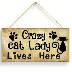 Composite Plate Pet Decoration Hanging Sign Wooden Cat Lives Here