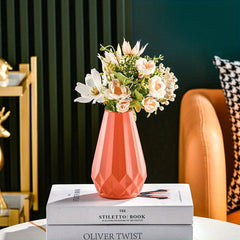 Plastic Vase Glaze Flower Arrangement Container Decorative Flower Pot Crafts