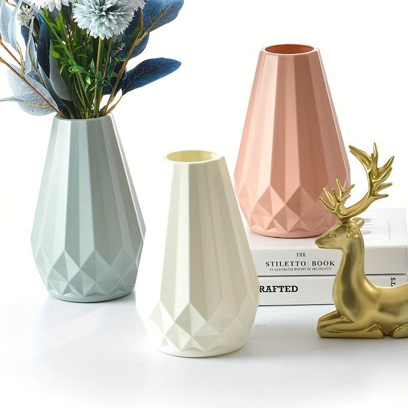Plastic Vase Glaze Flower Arrangement Container Decorative Flower Pot Crafts