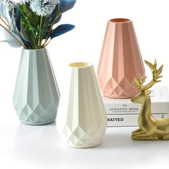 Plastic Vase Glaze Flower Arrangement Container Decorative Flower Pot Crafts
