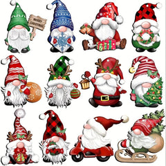 24pcs Santa Wooden Hanging Ornaments Gnome Christmas Decorations