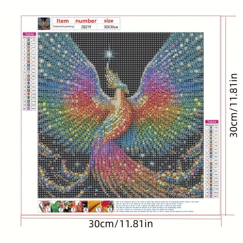 5D DIY Phoenix Pattern Diamond Painting Set for Adults, Kids - 30x30in
