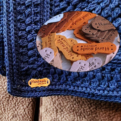 50pcs 10 Colors Leather Labels Microfiber Love Embossed Crochet With Holes