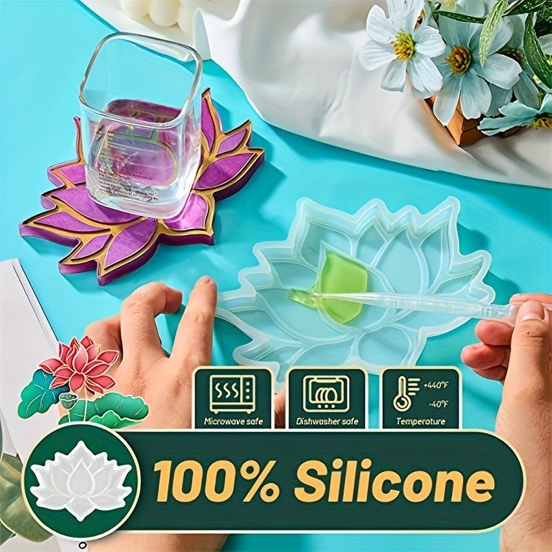 Lotus Flower Coaster Silicone Resin Mold Craft DIY Candle Mould