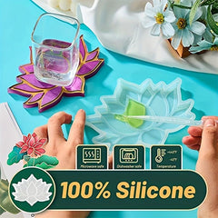 Lotus Flower Coaster Silicone Resin Mold Craft DIY Candle Mould
