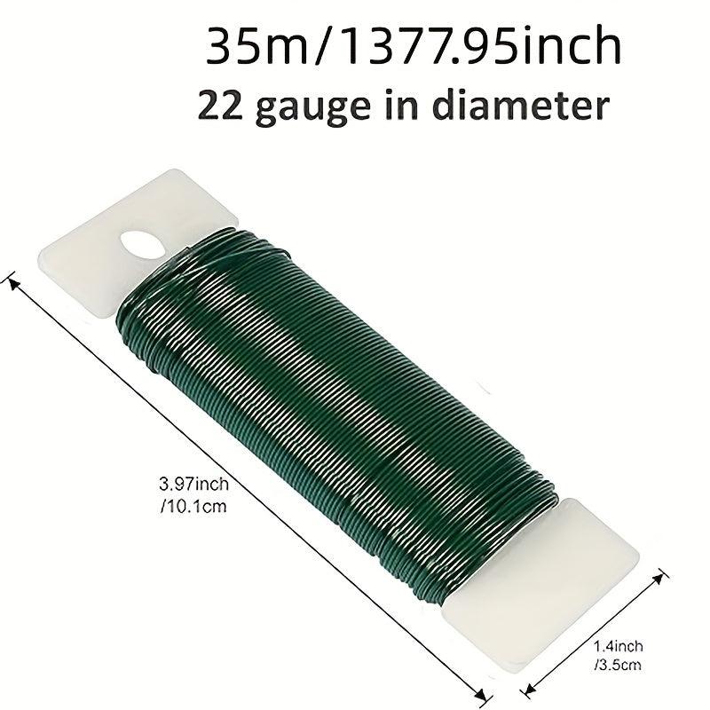 Green Floral Wire Christmas Wreath Wire 35m No 22 Flexible Paddle Wire