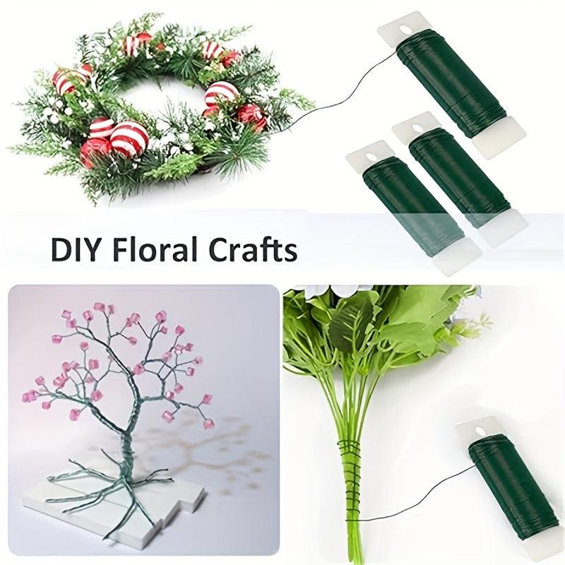 Green Floral Wire Christmas Wreath Wire 35m No 22 Flexible Paddle Wire