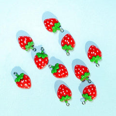 10pcs Strawberry Charms for DIY Jewelry Making