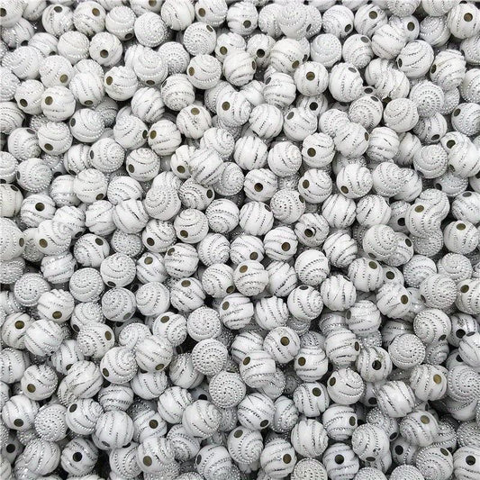 50Pcs 8mm Spiral Rhinestone Acrylic Beads for DIY Jewelry Making