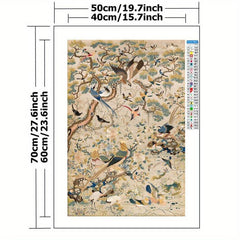 Birds & Flowers Cross Stitch Kit 11CT Printed Canvas Painting