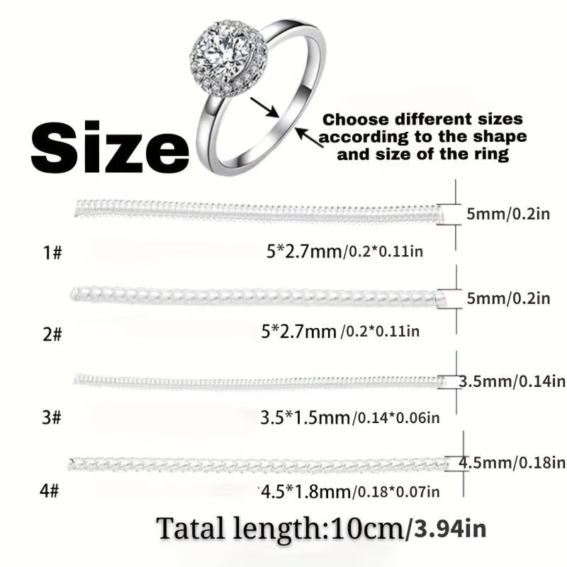 Ring Size Adjuster Spiral Tightener Transparent Ring Resizer