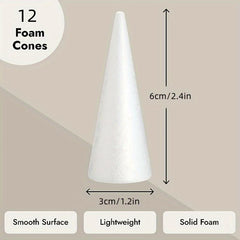 12pcs Foam Tree Cones DIY Arts Crafts Gnome Holiday Decoration