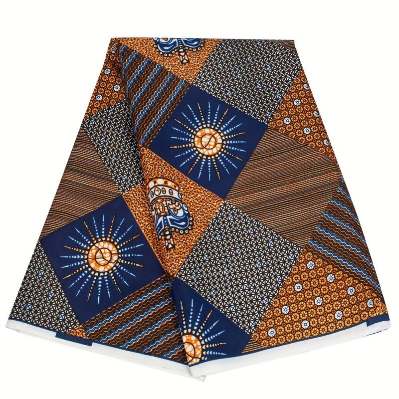 Geometric African Ankara Wax Print Polyester Fabric for Home Craft
