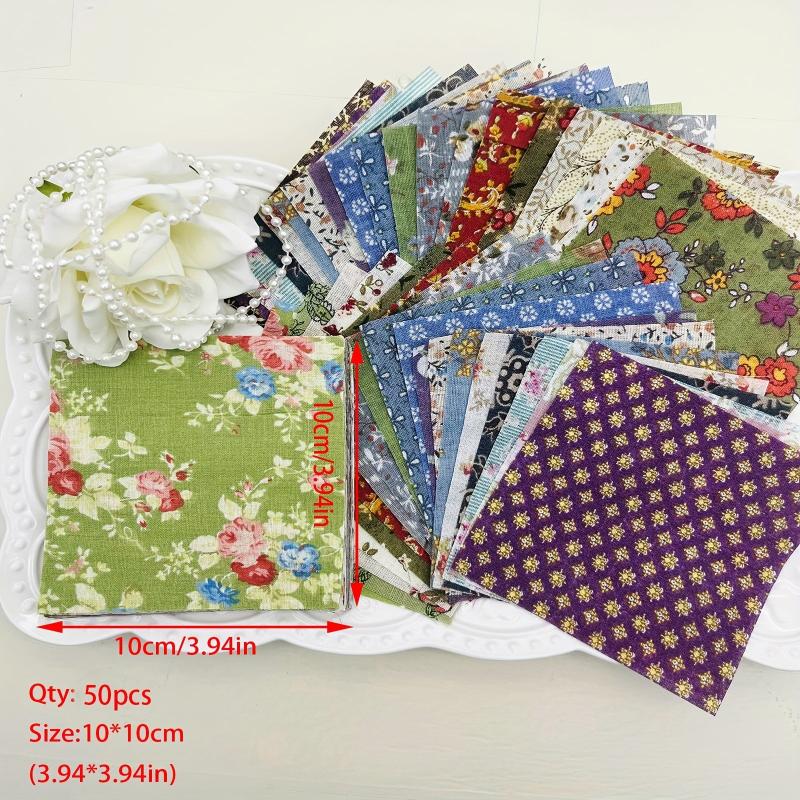 50pcs Dark Cotton Fabric Quilting Set for Clothing Sewing