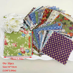 50pcs Dark Cotton Fabric Quilting Set for Clothing Sewing