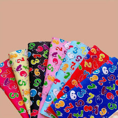 8pcs Number Theme Fabric Fat Quarter DIY Sewing Supplies