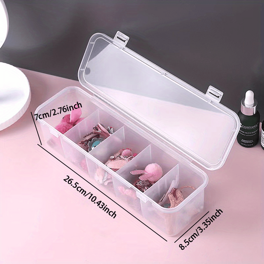 Multifunctional Storage Box 5 Grid Hair Ring Jewelry Cable Management
