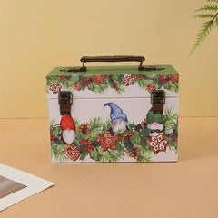 Christmas Pattern Organizer Storage Box Vintage Rectangular Case