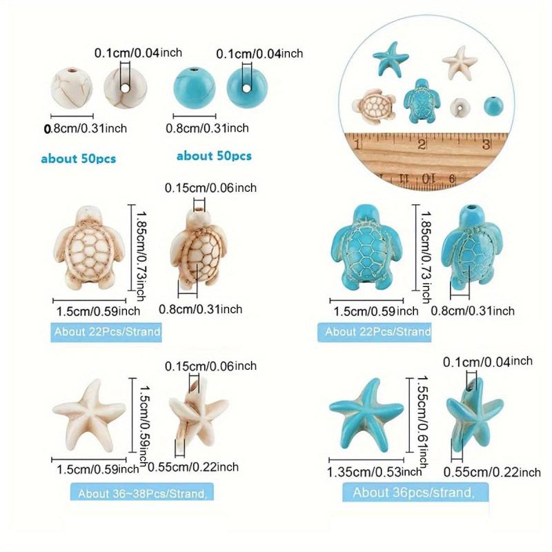 40pcs Turtle Starfish Pine Stone Beads for Jewelry Making