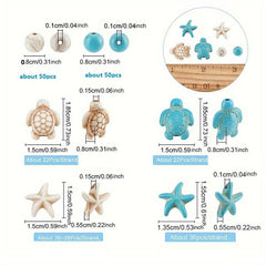 40pcs Turtle Starfish Pine Stone Beads for Jewelry Making