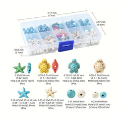 40pcs Turtle Starfish Pine Stone Beads for Jewelry Making