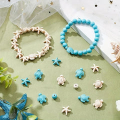 40pcs Turtle Starfish Pine Stone Beads for Jewelry Making