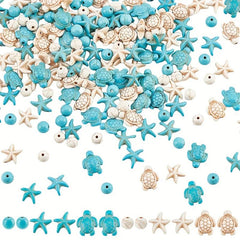 40pcs Turtle Starfish Pine Stone Beads for Jewelry Making
