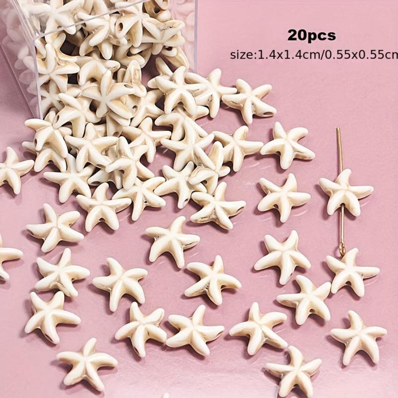40pcs Turtle Starfish Pine Stone Beads for Jewelry Making