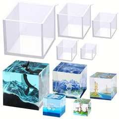 5pcs Deep Square Resin Silicone Mold Set DIY Box Resin Casting