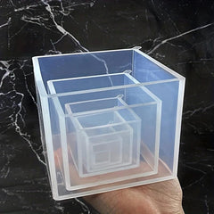 5pcs Deep Square Resin Silicone Mold Set DIY Box Resin Casting