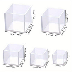 5pcs Deep Square Resin Silicone Mold Set DIY Box Resin Casting
