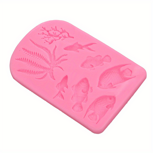 Marine Style Pendant Silicone Mold 6pcs Mermaid Tail Shape
