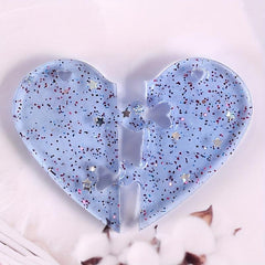 Heart Puzzle Pendant Silicone Mold Love Lock Resin Mold